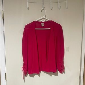 NWOT Chico's Vibrant Red Long Sleeve Open Light Cardigan size 1/Medium